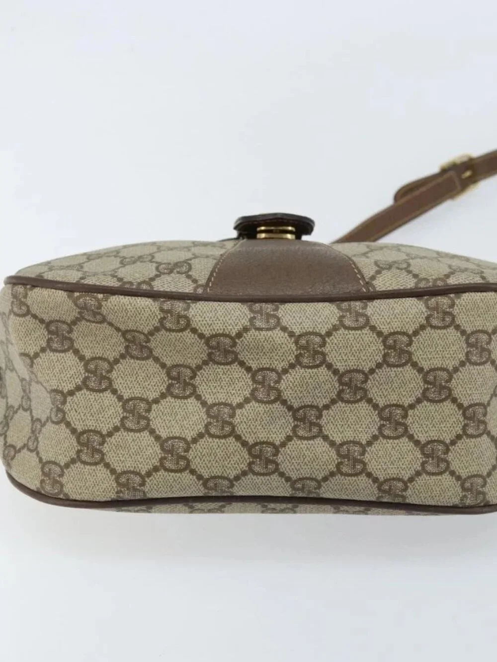 GUCCI GG Supreme Web Sherry Line Bag PVC Beige 001 123 6177 002 Auth ep13516 - Picture 7 of 16